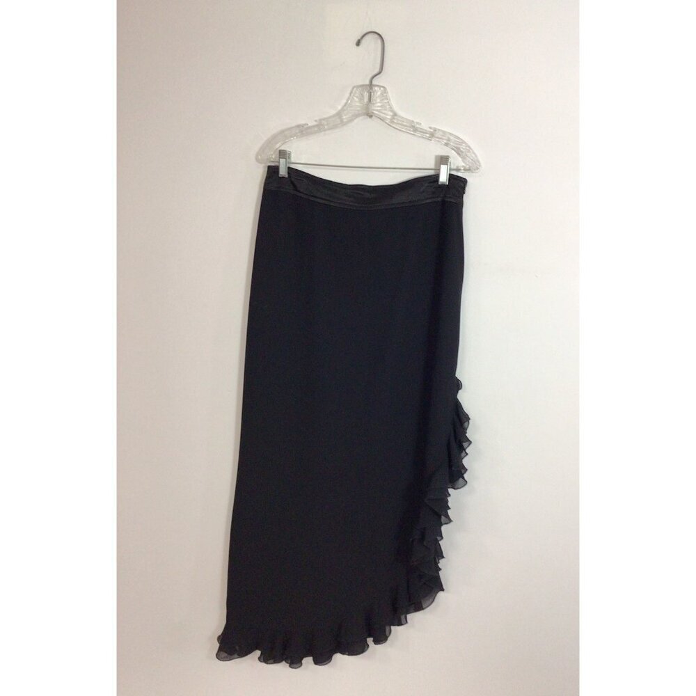 Joseph Ribkoff Ruffle Maxi Skirt Asymmetrical Womens 10